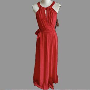 NWT Vince Camuto chiffon maxi dress in coral/poppy.